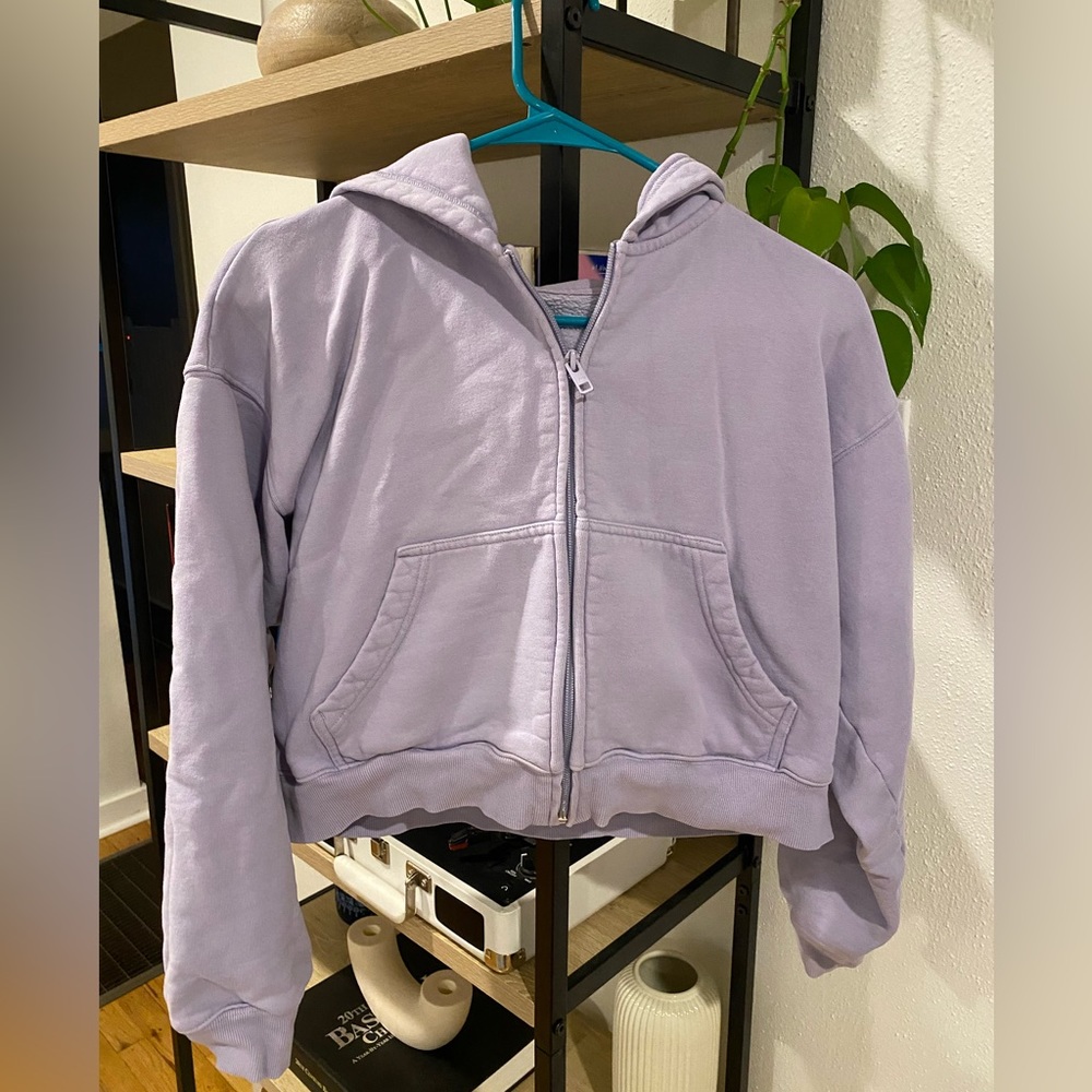 Tna Cozy Fleece Boyfriend Boxy Zip Hoodie in lavender